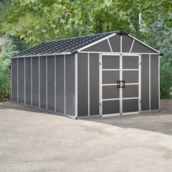 Palram - Canopia Yukon 11x17.2 Apex Dark Grey Plastic Shed