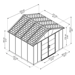 Palram - Canopia Yukon 11x9 Apex Dark Grey Plastic Shed 12 Palram - Canopia Yukon 11x9 Apex Dark Grey Plastic Shed -Plant Garden World palram canopia yukon 11x9 apex dark grey plastic shed7290108137590 01t BQ