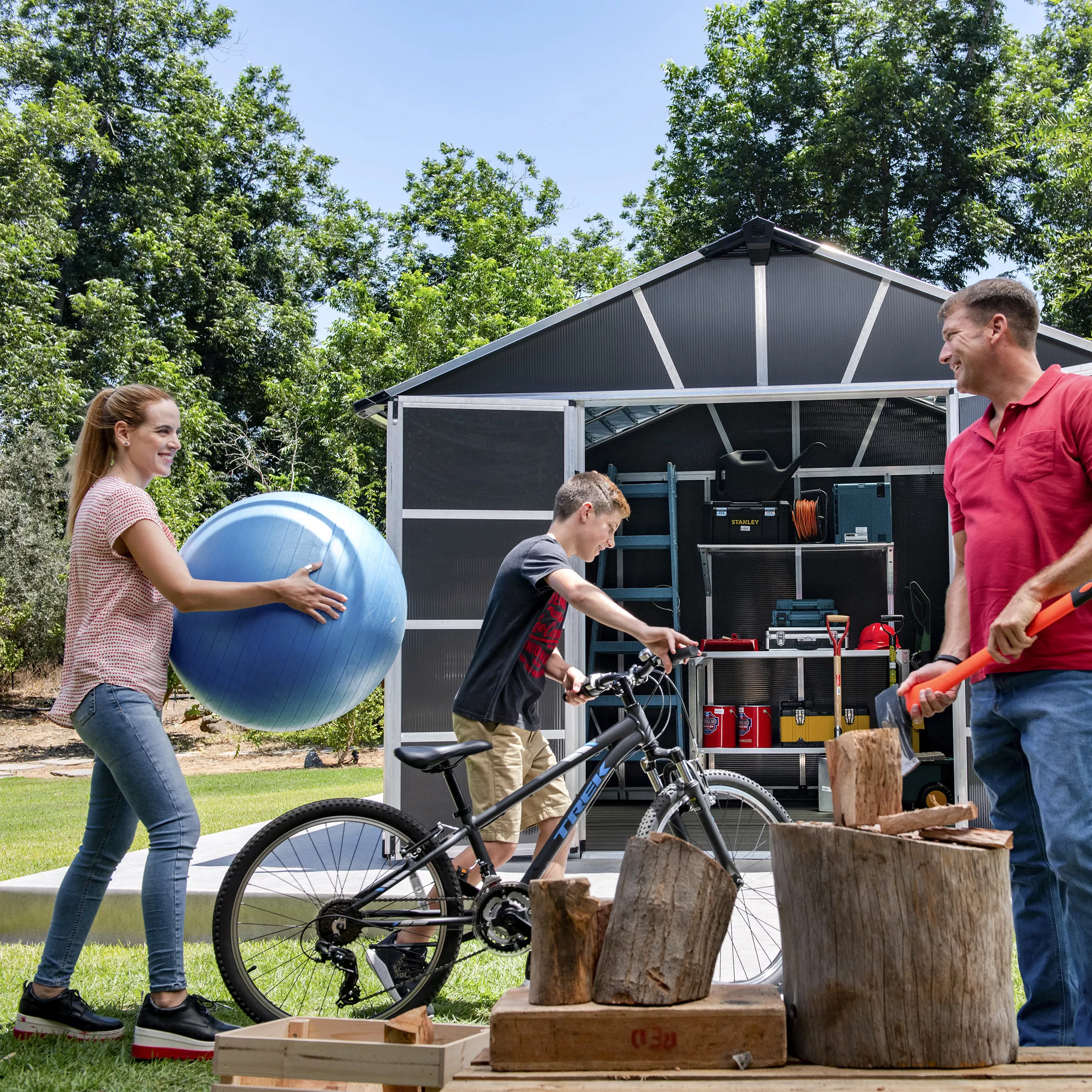 Palram - Canopia Yukon 11x9 Apex Dark Grey Plastic Shed 3 Palram - Canopia Yukon 11x9 Apex Dark Grey Plastic Shed - Image 3