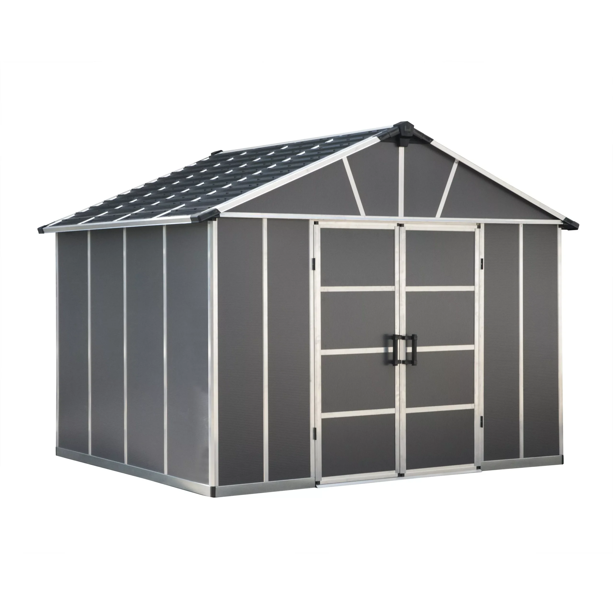 Palram - Canopia Yukon 11x9 Apex Dark Grey Plastic Shed 2 Palram - Canopia Yukon 11x9 Apex Dark Grey Plastic Shed - Image 2
