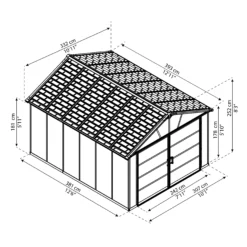Palram - Canopia Yukon With Floor 11x13.1 Apex Dark Grey Plastic Shed With Floor -Plant Garden World palram canopia yukon with floor 11x13 1 apex dark grey plastic shed with floor7290108137316 01t BQ