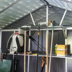 Palram - Canopia Yukon With Floor 11x9 Apex Dark Grey Plastic Shed With Floor -Plant Garden World palram canopia yukon with floor 11x9 apex dark grey plastic shed with floor7290108137309 03i BQ