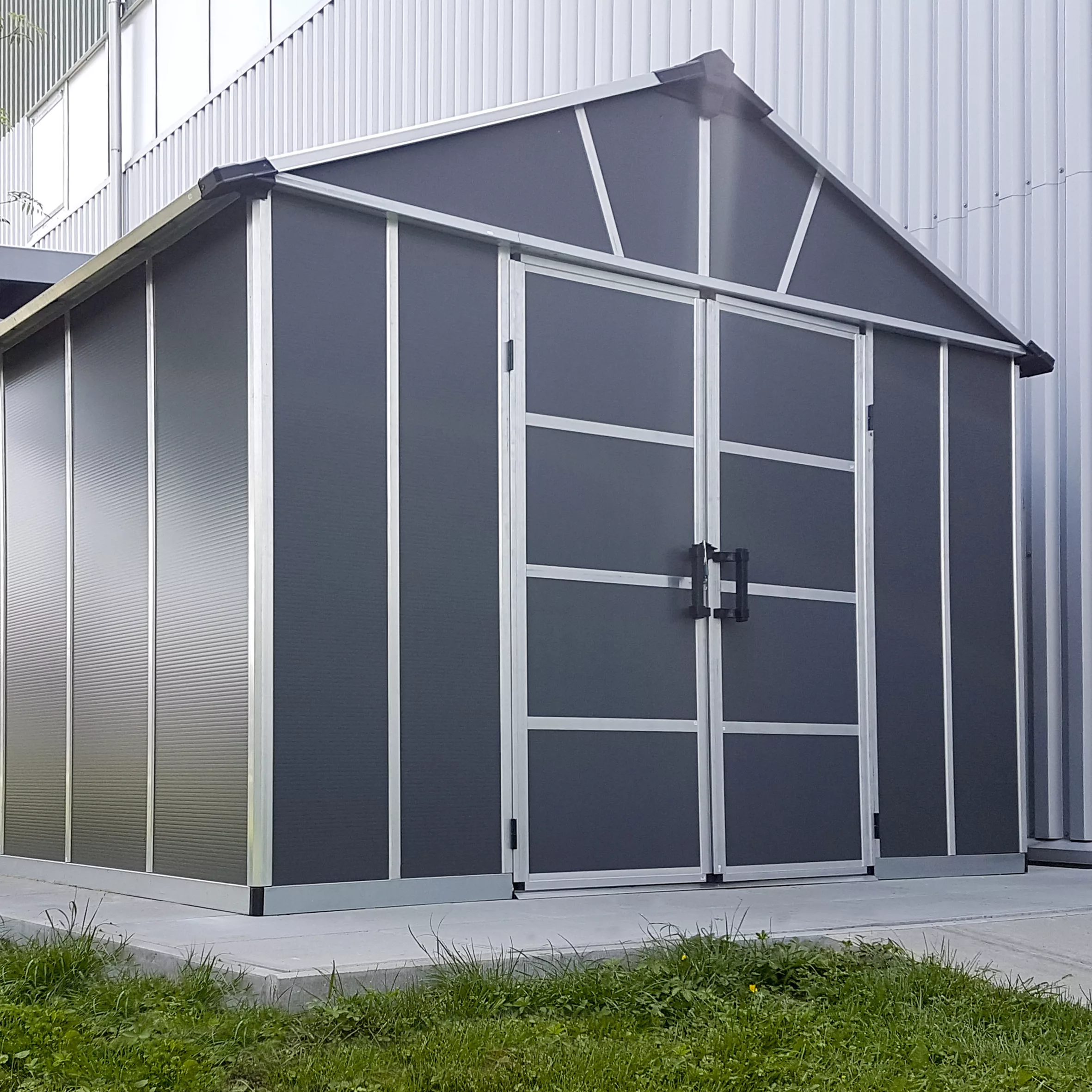 Palram - Canopia Yukon With WPC Floor 11x17.2 Apex Dark Grey Plastic Shed With Floor 4 Palram - Canopia Yukon With WPC Floor 11x17.2 Apex Dark Grey Plastic Shed With Floor - Image 4