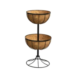 Panacea Hanging Garden Black Flower Fountain Round Planter