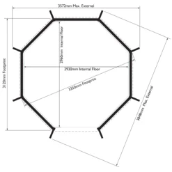 Rowlinson Buckingham Natural Octagonal Gazebo, (W)3.57m (D)3.57m - Assembly Required -Plant Garden World rowlinson buckingham natural octagonal gazebo w 3 57m d 3 57m assembly required5013856009948 01t
