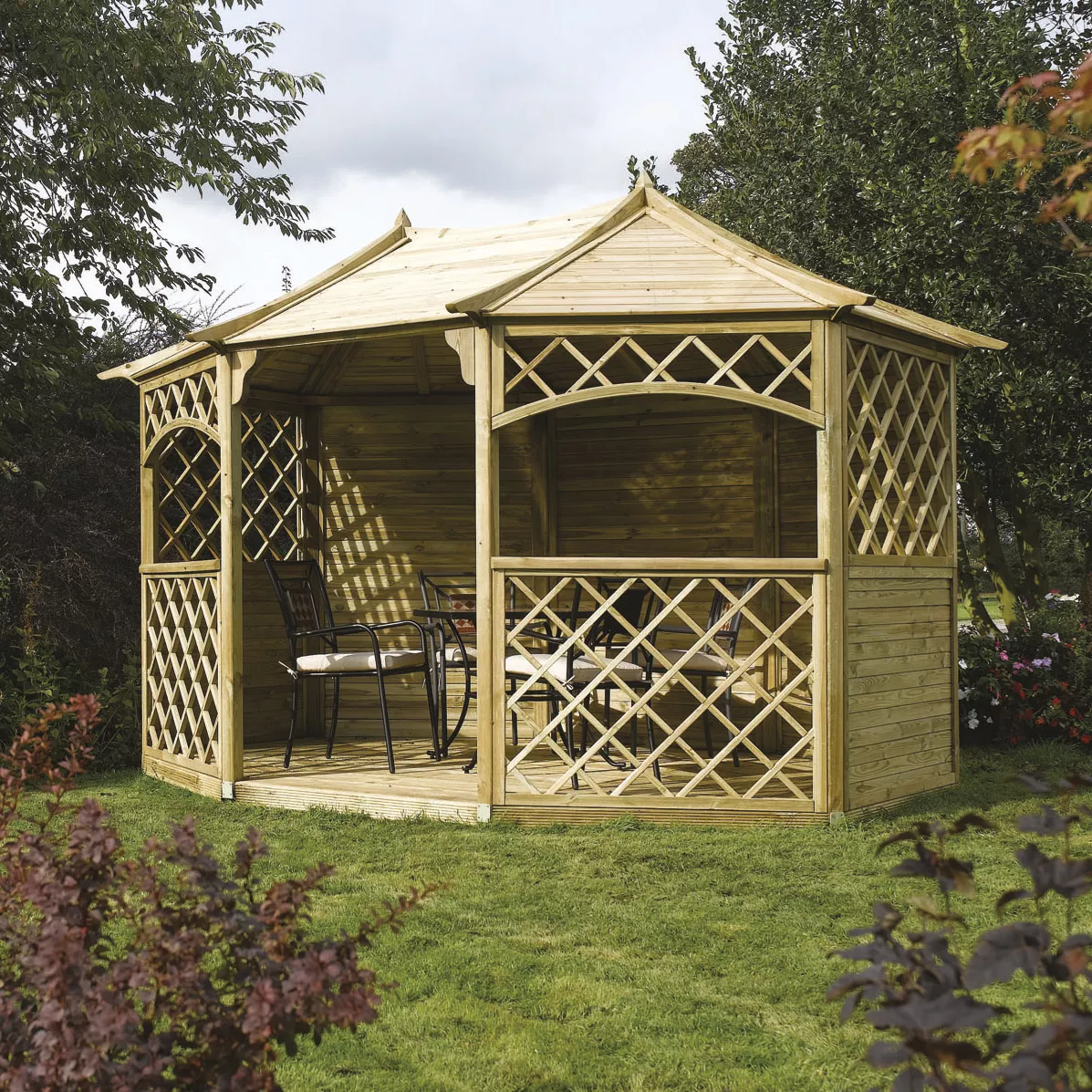 Rowlinson Sandringham Natural Octagonal Gazebo, (W)3.94m (D)3m - Assembly Required 1 Rowlinson Sandringham Natural Octagonal Gazebo, (W)3.94m (D)3m - Assembly Required