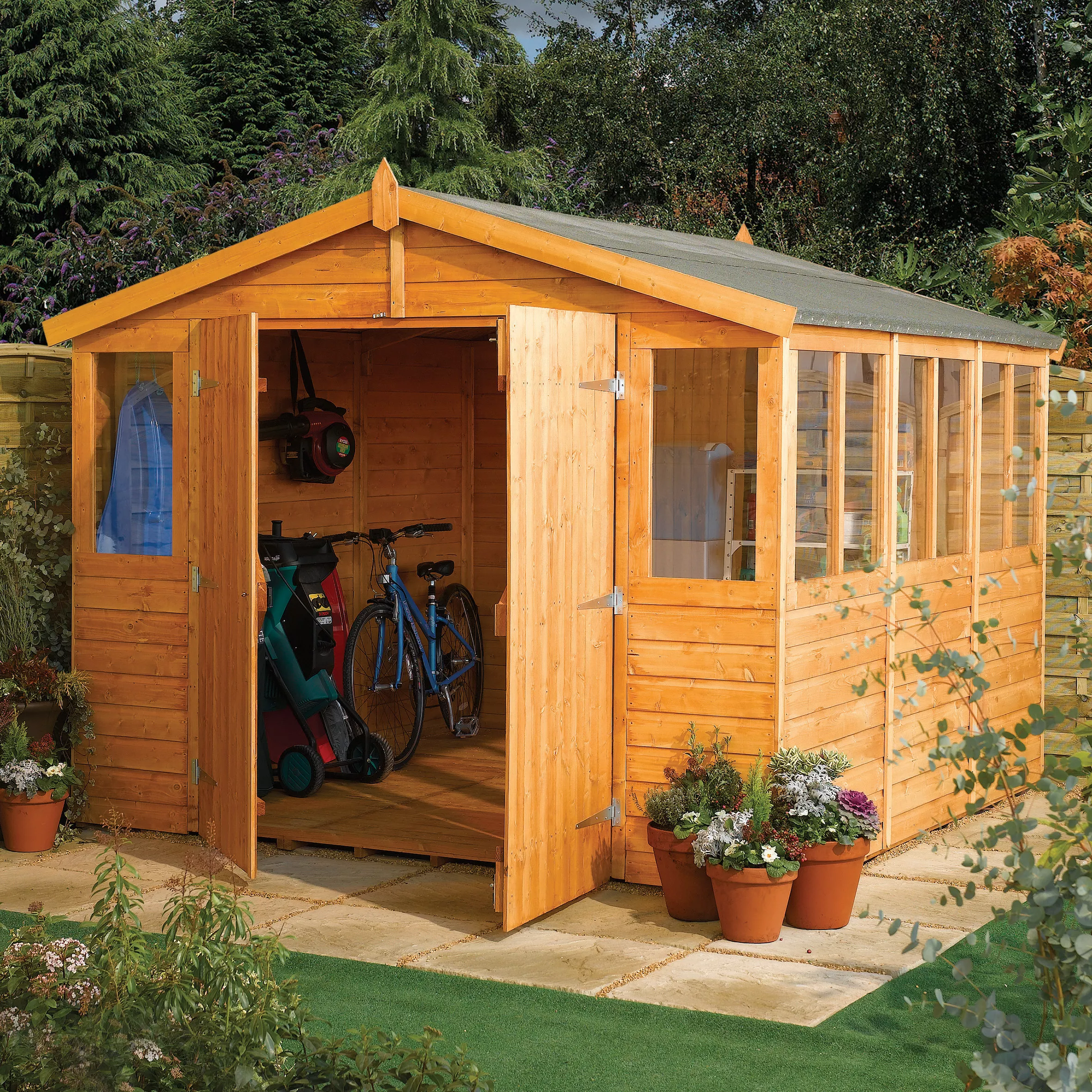 Rowlinson Sheds 9x9 Apex Tongue & Groove Wooden Workshop 1 Rowlinson Sheds 9x9 Apex Tongue & Groove Wooden Workshop
