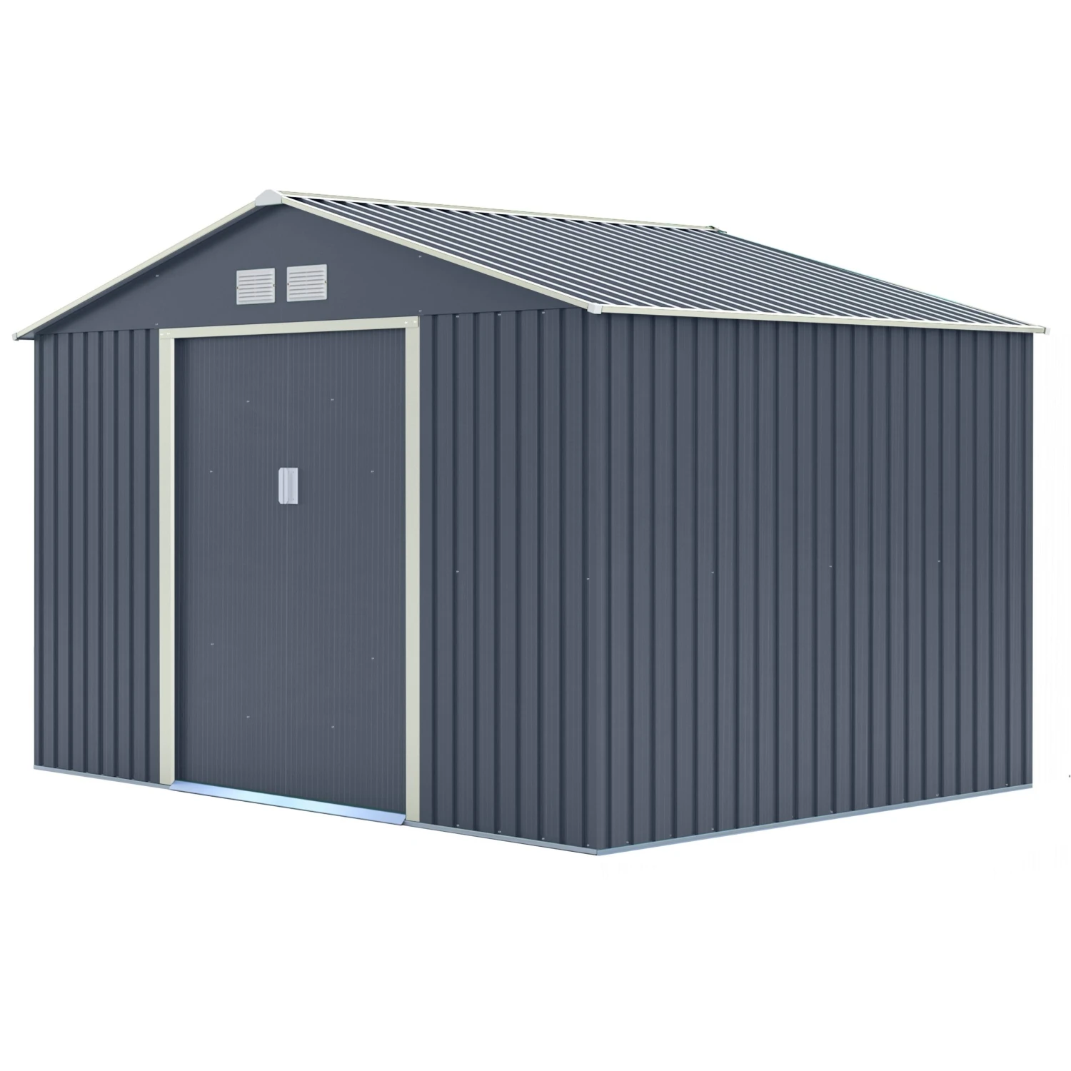 Rowlinson Trentvale 10x8 Apex Dark Grey Metal Shed 1 Rowlinson Trentvale 10x8 Apex Dark Grey Metal Shed