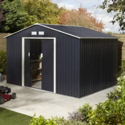 Rowlinson Trentvale 10x8 Apex Dark Grey Metal Shed 22 Rowlinson Trentvale 10x8 Apex Dark Grey Metal Shed -Plant Garden World rowlinson trentvale 10x8 apex dark grey metal shed5013856206262 03i bq
