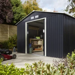 Rowlinson Trentvale 10x8 Apex Dark Grey Metal Shed 24 Rowlinson Trentvale 10x8 Apex Dark Grey Metal Shed -Plant Garden World rowlinson trentvale 10x8 apex dark grey metal shed5013856206262 05i bq
