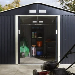 Rowlinson Trentvale 10x8 Apex Dark Grey Metal Shed 25 Rowlinson Trentvale 10x8 Apex Dark Grey Metal Shed -Plant Garden World rowlinson trentvale 10x8 apex dark grey metal shed5013856206262 06i bq
