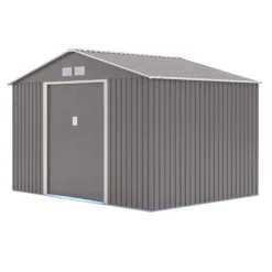 Rowlinson Trentvale 10x8 Apex Light Grey Metal Shed