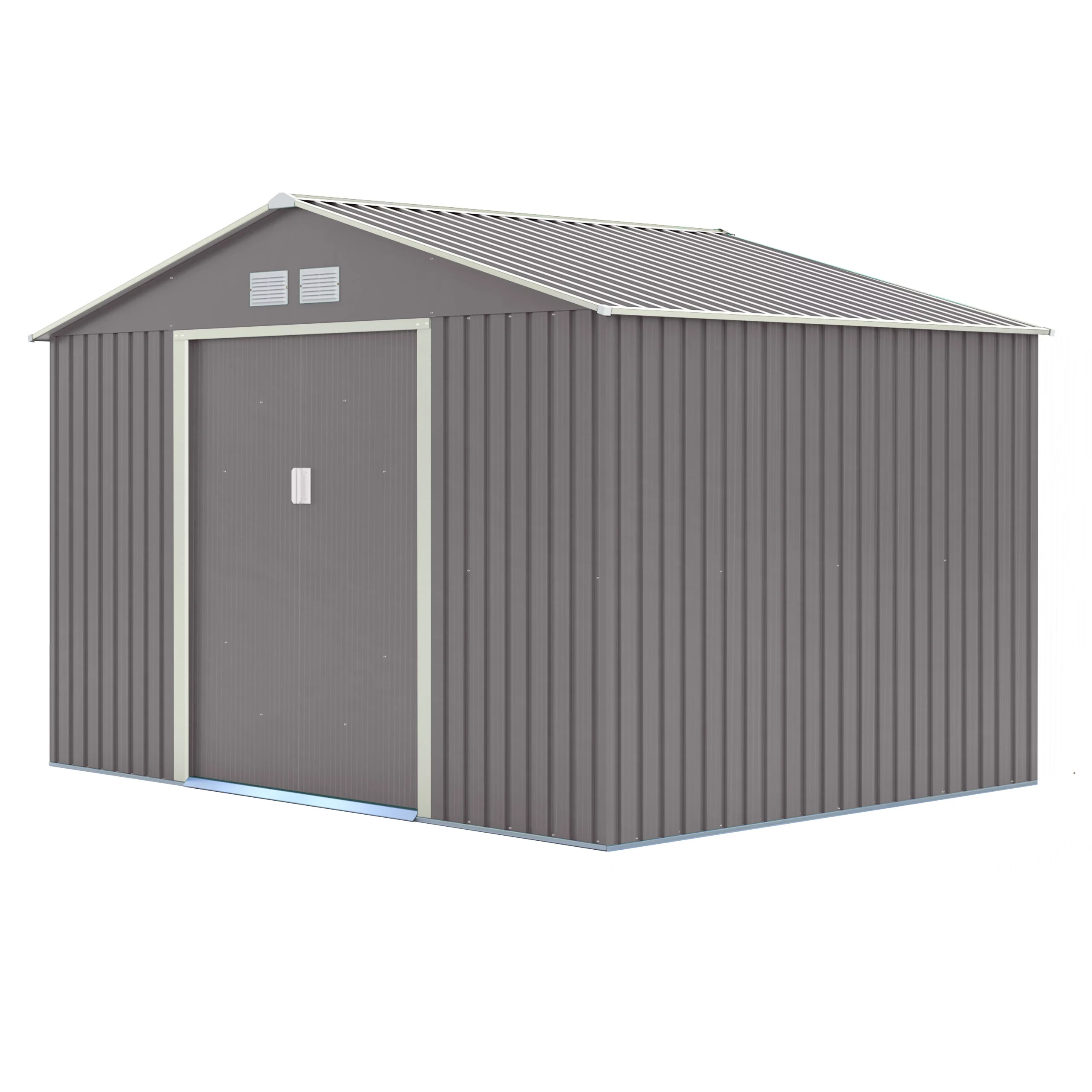 Rowlinson Trentvale 10x8 Apex Light Grey Metal Shed 1 Rowlinson Trentvale 10x8 Apex Light Grey Metal Shed