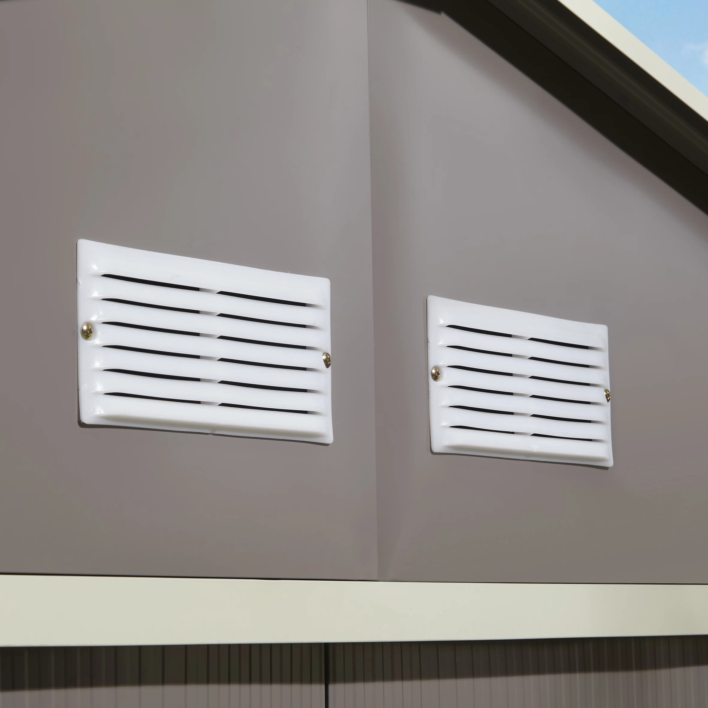 Rowlinson Trentvale 10x8 Apex Light Grey Metal Shed 5 Rowlinson Trentvale 10x8 Apex Light Grey Metal Shed - Image 5