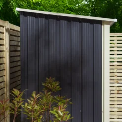Rowlinson Trentvale 5x3 Pent Dark Grey Metal Shed -Plant Garden World rowlinson trentvale 5x3 pent dark grey metal shed5013856206347 41c bq