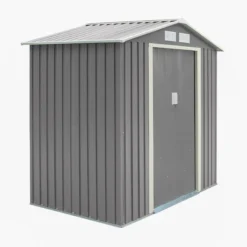 Rowlinson Trentvale 6x4 Apex Light Grey Metal Shed -Plant Garden World rowlinson trentvale 6x4 apex light grey metal shed5013856206194 03c bq