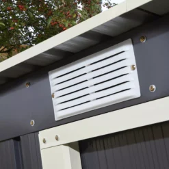 Rowlinson Trentvale 8x4 Pent Dark Grey Metal Shed -Plant Garden World rowlinson trentvale 8x4 pent dark grey metal shed5013856206323 36c bq