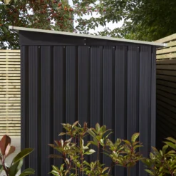 Rowlinson Trentvale 8x4 Pent Dark Grey Metal Shed -Plant Garden World rowlinson trentvale 8x4 pent dark grey metal shed5013856206323 41c bq