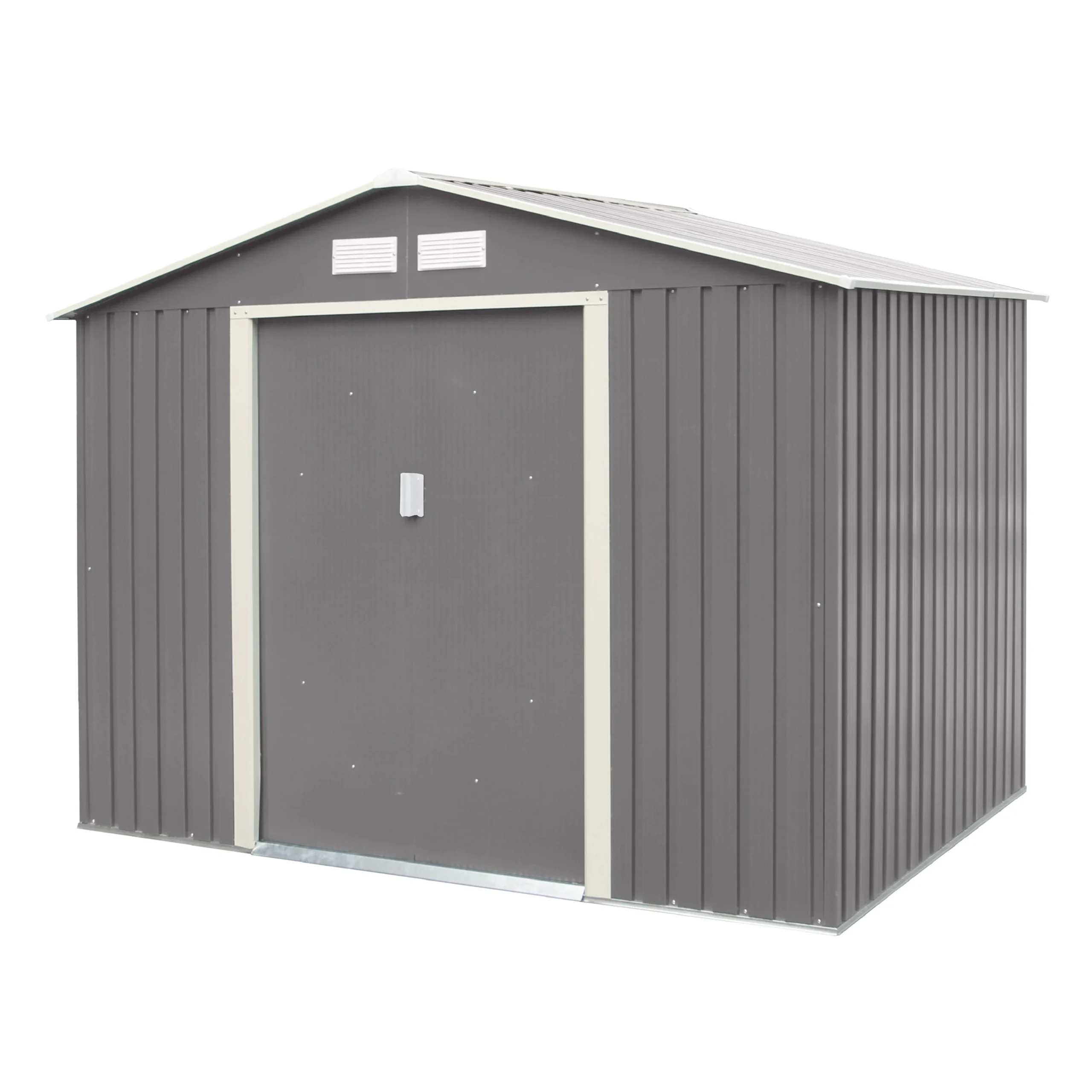 Rowlinson Trentvale 8x6 Apex Light Grey Metal Shed 1 Rowlinson Trentvale 8x6 Apex Light Grey Metal Shed