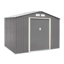 Rowlinson Trentvale 8x6 Apex Light Grey Metal Shed 14 Rowlinson Trentvale 8x6 Apex Light Grey Metal Shed -Plant Garden World rowlinson trentvale 8x6 apex light grey metal shed5013856206217 03c bq