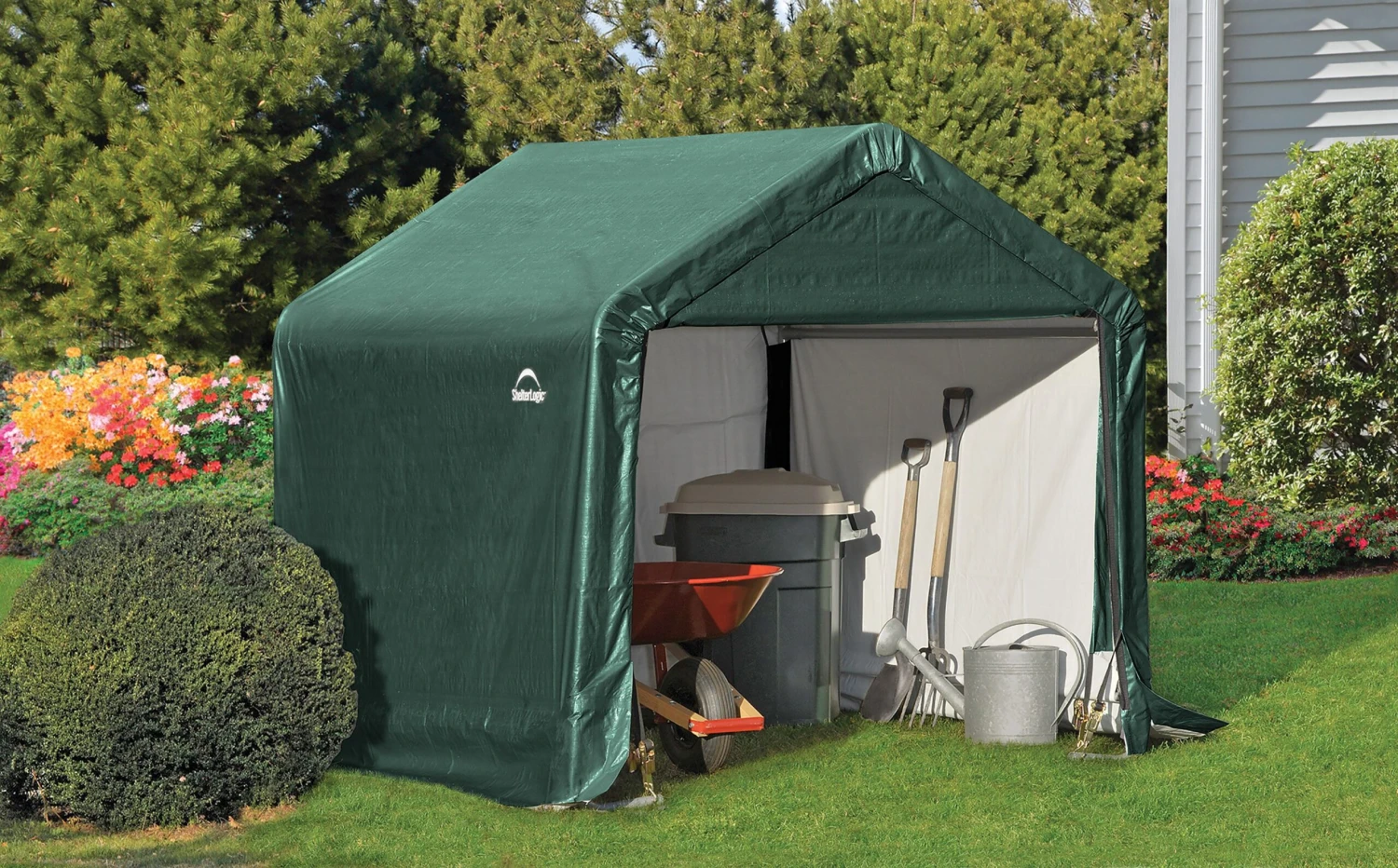 Shelterlogic 6x6 Ft Apex Green Plastic Shed 1 Shelterlogic 6x6 Ft Apex Green Plastic Shed