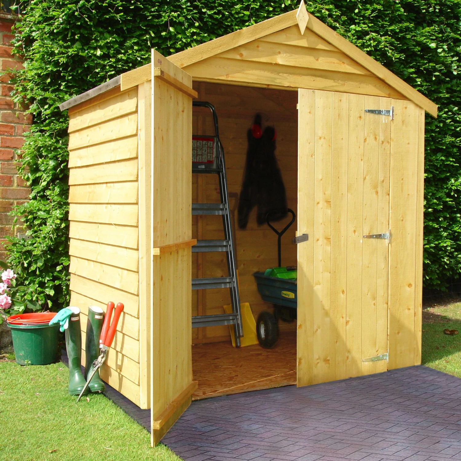 Shire 6x4 Ft Apex Overlap Wooden Shed With Floor 1 Shire 6x4 Ft Apex Overlap Wooden Shed With Floor