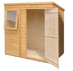 Shire 6x4 Pent Dip Treated Shiplap Wooden Shed With Floor