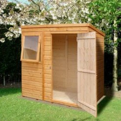 Shire 6x4 Pent Dip Treated Shiplap Wooden Shed With Floor -Plant Garden World shire 6x4 pent dip treated shiplap wooden shed with floor5019804665402 01i bq