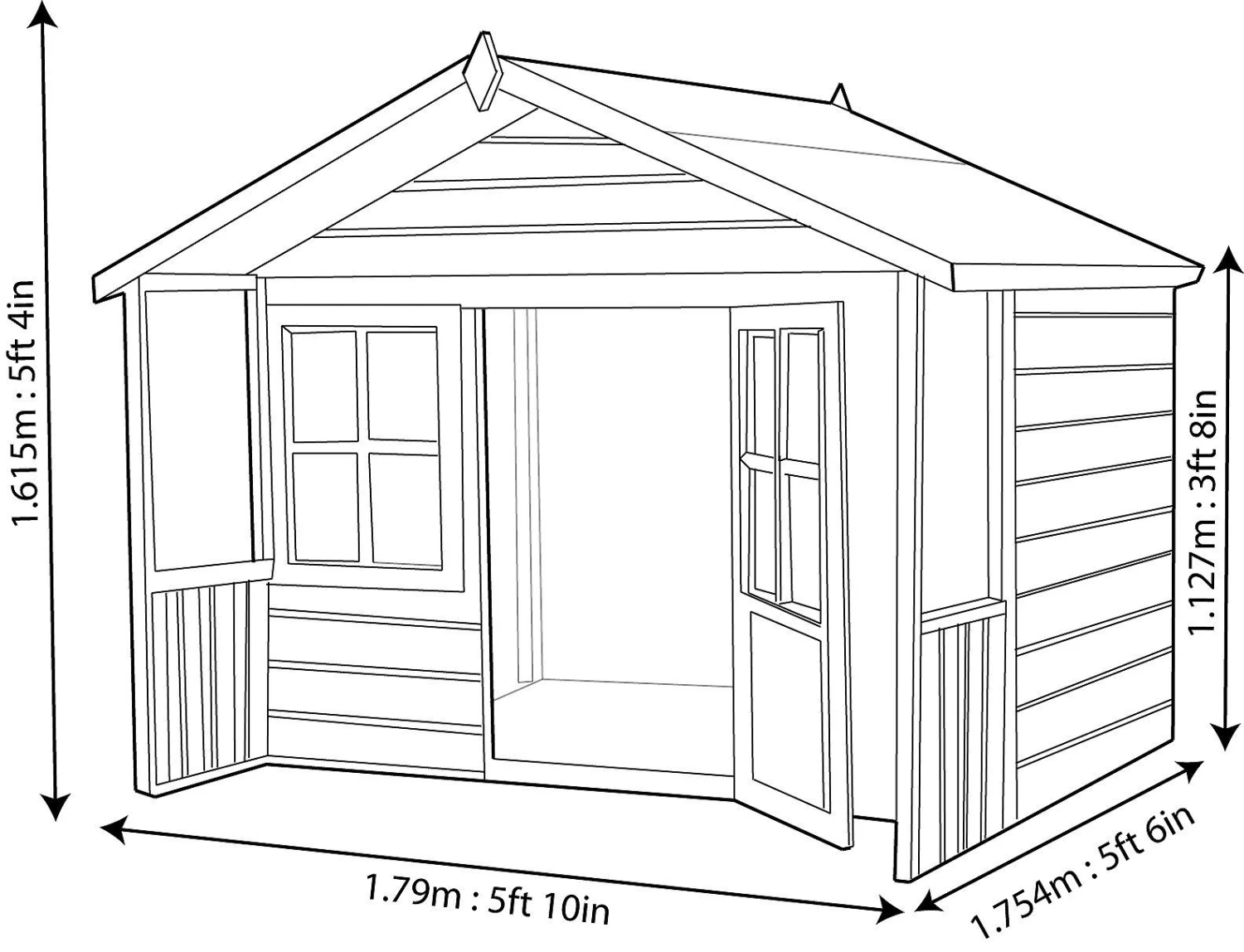 Shire 6x4 Woodbury Whitewood Pine Playhouse Assembly Service Included 5 Shire 6x4 Woodbury Whitewood Pine Playhouse Assembly Service Included - Image 5