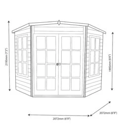 Shire 7x7 Glass Pent Shiplap Wooden Summer House - Base Not Included -Plant Garden World shire 7x7 glass pent shiplap wooden summer house base not included03455784 01t