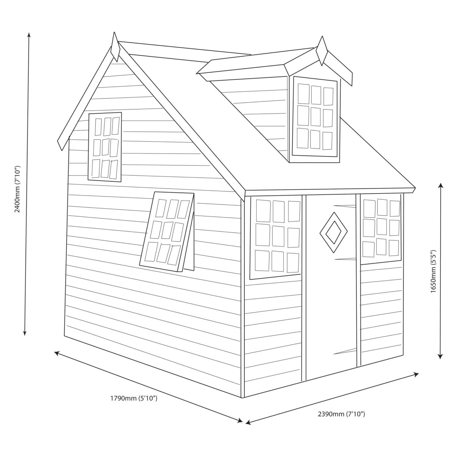 Shire 8x6 Cottage Whitewood Pine Playhouse Assembly Service Included 5 Shire 8x6 Cottage Whitewood Pine Playhouse Assembly Service Included - Image 5