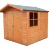 Shire Alderney 7x7 Ft Apex Shiplap Wooden 2 Door Shed With Floor (Base Included)
