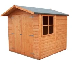 Shire Alderney 7x7 Ft Apex Shiplap Wooden 2 Door Shed With Floor (Base Included)