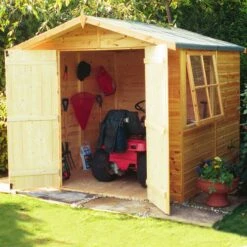 Shire Alderney 7x7 Ft Apex Shiplap Wooden 2 Door Shed With Floor