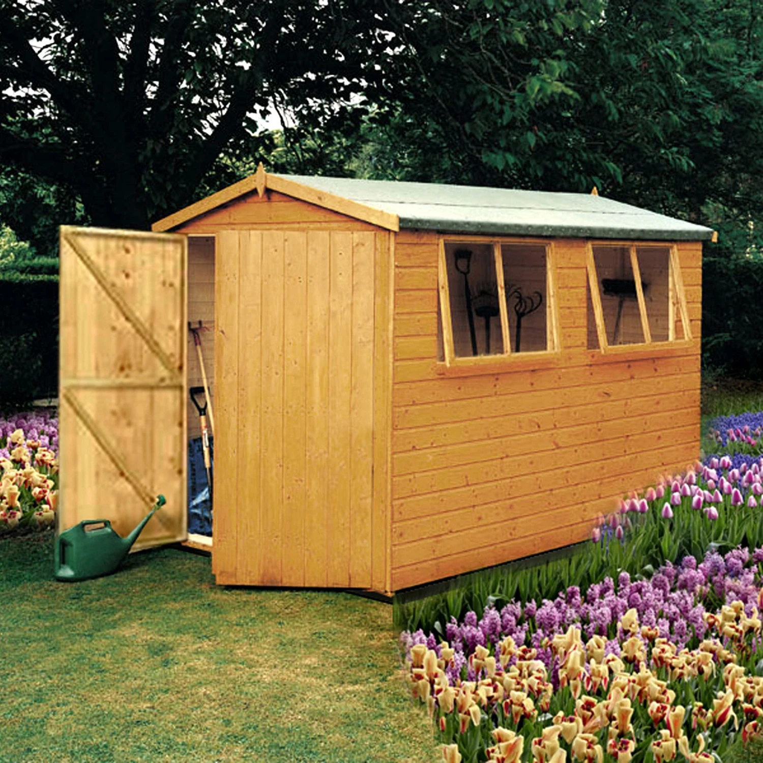 Shire Atlas 10x10 Ft Apex Shiplap Wooden Shed With Floor - Assembly Service Included 1 Shire Atlas 10x10 Ft Apex Shiplap Wooden Shed With Floor - Assembly Service Included