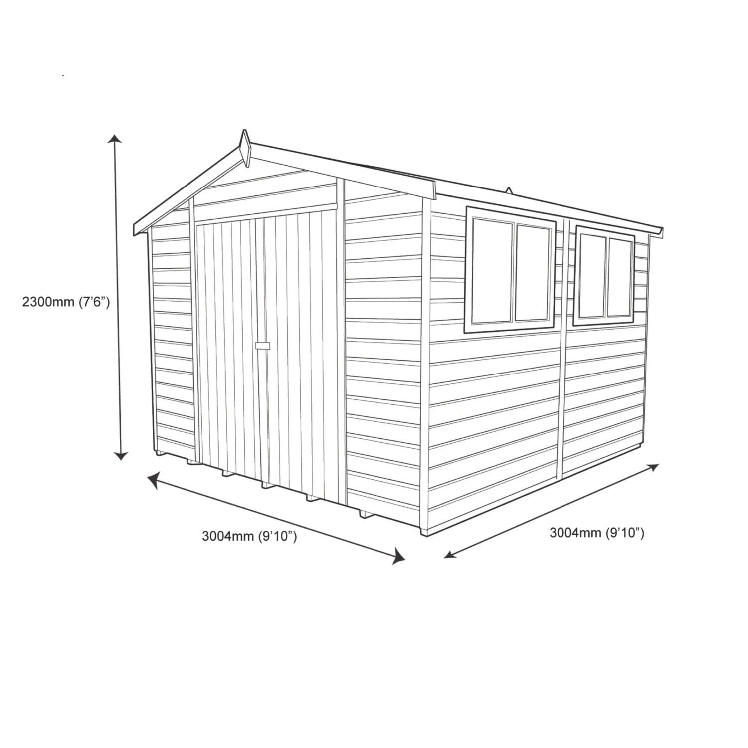 Shire Atlas 10x10 Ft Apex Shiplap Wooden Shed With Floor - Assembly Service Included 10 Shire Atlas 10x10 Ft Apex Shiplap Wooden Shed With Floor - Assembly Service Included - Image 10