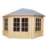 Shire Belvoir 10x10 Ft Apex Tongue & Groove Wooden Cabin With Felt Tile Roof - Assembly Service Included