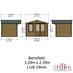 Shire Berryfield 11x8 Eco Glass Apex Tongue & Groove Wooden Cabin - Base Not Included 11 Shire Berryfield 11x8 Eco Glass Apex Tongue & Groove Wooden Cabin - Base Not Included -Plant Garden World shire berryfield 11x8 eco glass apex tongue groove wooden cabin base not included5019804112289 01t bq