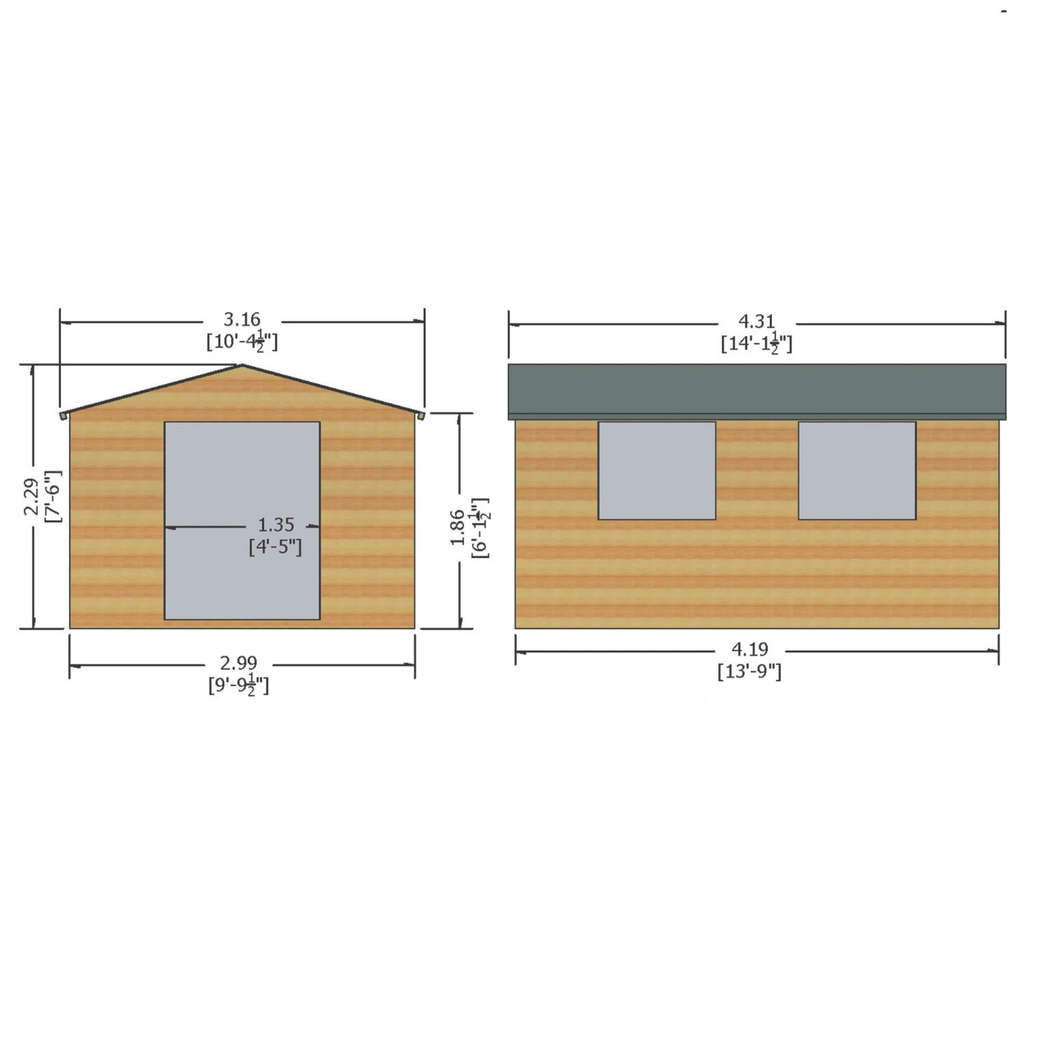 Shire Bison 14x10 Glass Apex Shiplap Wooden Workshop - Base Not Included 2 Shire Bison 14x10 Glass Apex Shiplap Wooden Workshop - Base Not Included - Image 2