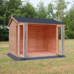 Shire Blenheim 10x8 Apex Shiplap Wooden Summer House With Bi-fold Door -Plant Garden World shire blenheim 10x8 apex shiplap wooden summer house with bi fold door5019804111206 04i bq