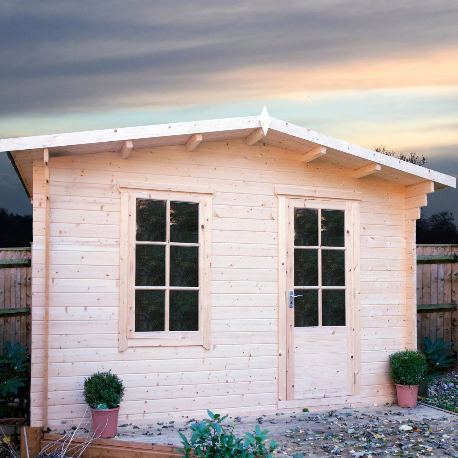 Shire Bucknells 12x8 Toughened Glass Apex Tongue & Groove Wooden Cabin - Base Not Included 1 Shire Bucknells 12x8 Toughened Glass Apex Tongue & Groove Wooden Cabin - Base Not Included
