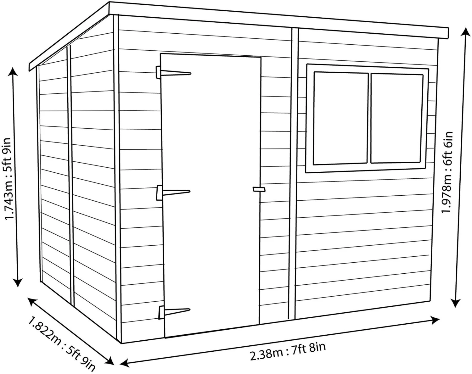 Shire Caldey 8x6 Ft Pent Shiplap Wooden Shed With Floor - Assembly Service Included 7 Shire Caldey 8x6 Ft Pent Shiplap Wooden Shed With Floor - Assembly Service Included - Image 7