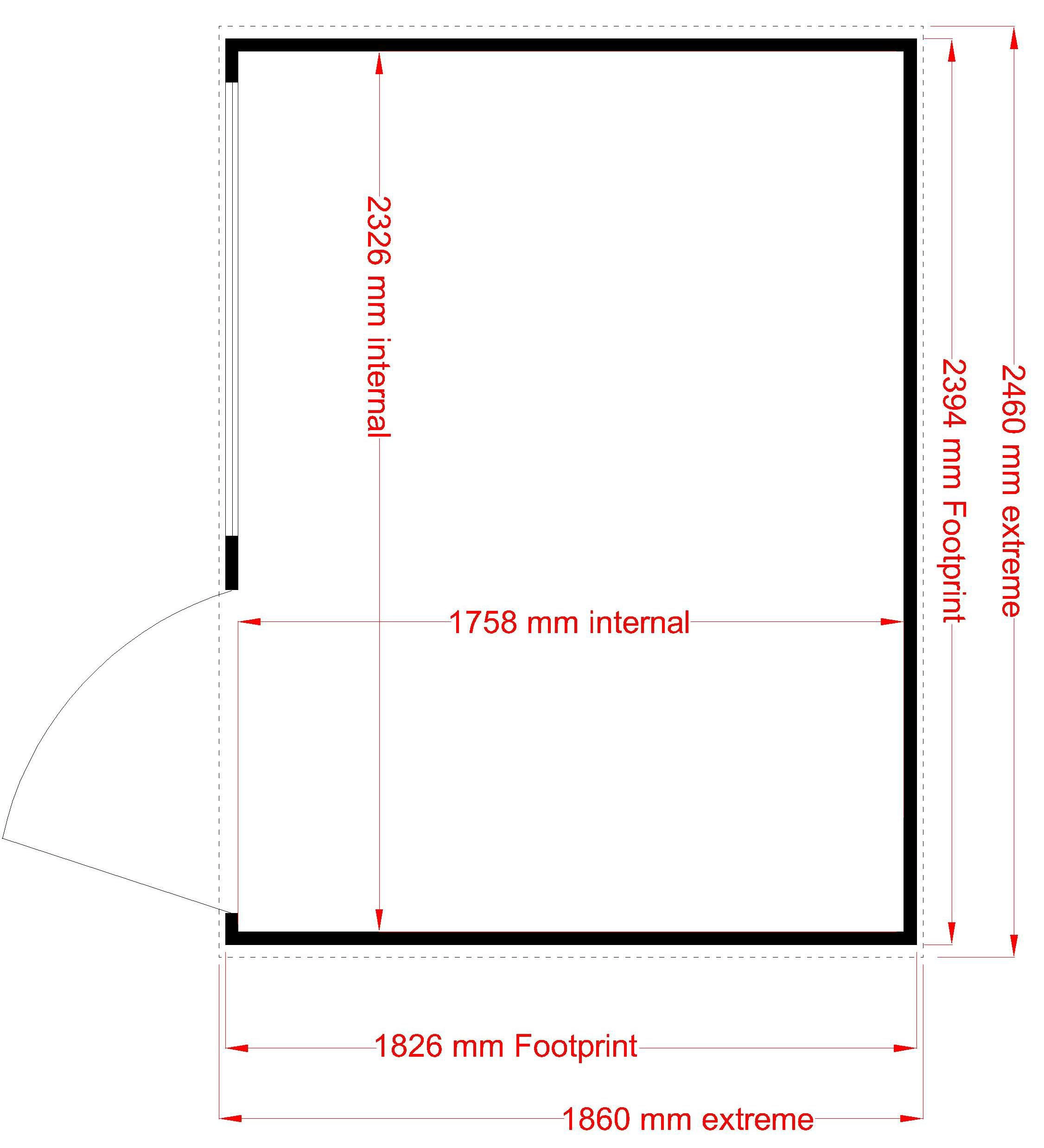Shire Caldey 8x6 Ft Pent Shiplap Wooden Shed With Floor (Base Included) 9 Shire Caldey 8x6 Ft Pent Shiplap Wooden Shed With Floor (Base Included) - Image 9