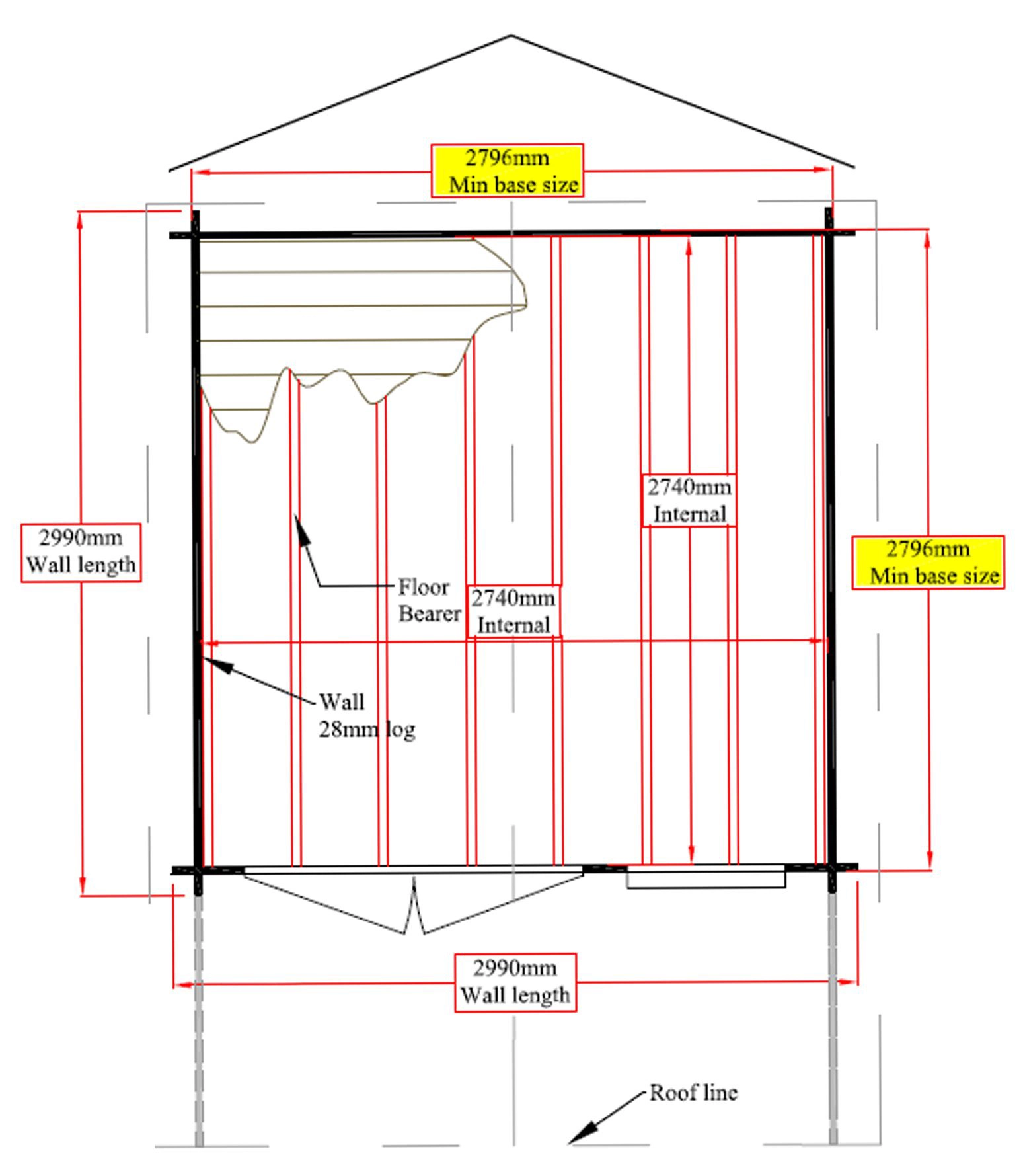 Shire Cannock 10x10 Glass Apex Tongue & Groove Wooden Cabin - Base Not Included 8 Shire Cannock 10x10 Glass Apex Tongue & Groove Wooden Cabin - Base Not Included - Image 8