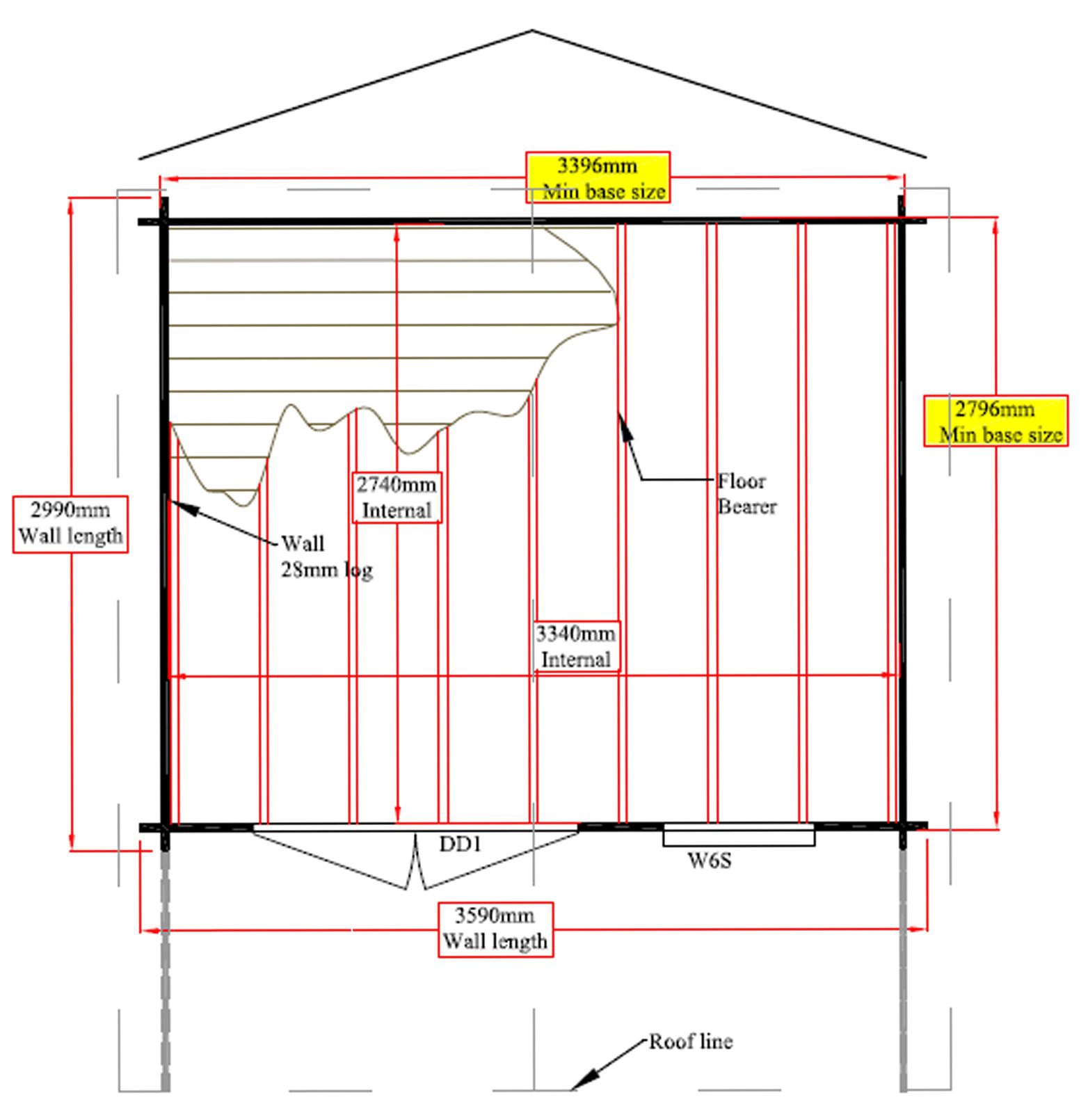 Shire Cannock 12x10 Glass Apex Tongue & Groove Wooden Cabin - Base Not Included 8 Shire Cannock 12x10 Glass Apex Tongue & Groove Wooden Cabin - Base Not Included - Image 8