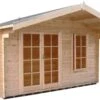 Shire Cannock 12x8 Toughened Glass Apex Tongue & Groove Wooden Cabin - Base Not Included