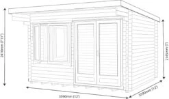 Shire Danbury 12x12 Glass Pent Tongue & Groove Wooden Cabin - Base Not Included -Plant Garden World shire danbury 12x12 glass pent tongue groove wooden cabin base not included5019804414710 01t