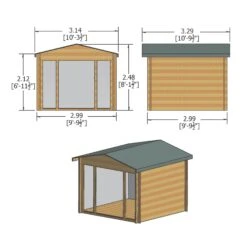 Shire Epping 10x10 Ft Toughened Glass Apex Tongue & Groove Wooden Cabin With Tile Roof -Plant Garden World shire epping 10x10 ft toughened glass apex tongue groove wooden cabin with tile roof5019804119561 01t bq