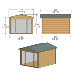 Shire Epping 10x12 Ft Toughened Glass Apex Tongue & Groove Wooden Cabin With Tile Roof - Assembly Service Included -Plant Garden World shire epping 10x12 ft toughened glass apex tongue groove wooden cabin with tile roof assembly service included5019804119615 01t bq
