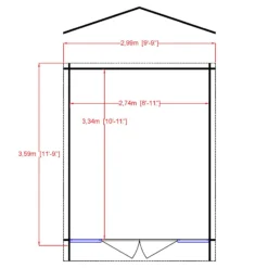 Shire Epping 10x12 Ft Toughened Glass Apex Tongue & Groove Wooden Cabin With Tile Roof - Assembly Service Included -Plant Garden World shire epping 10x12 ft toughened glass apex tongue groove wooden cabin with tile roof assembly service included5019804119615 02t bq